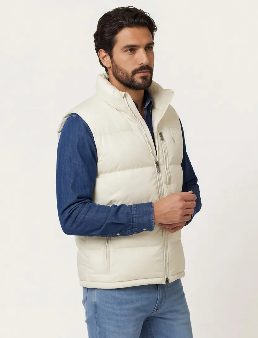 normale fit Polo Ralph Lauren bodywarmer creme polyester