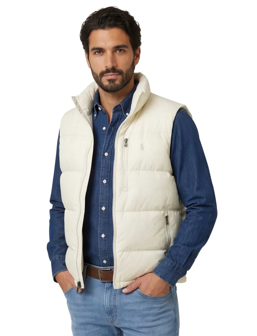 normale fit Polo Ralph Lauren bodywarmer creme polyester