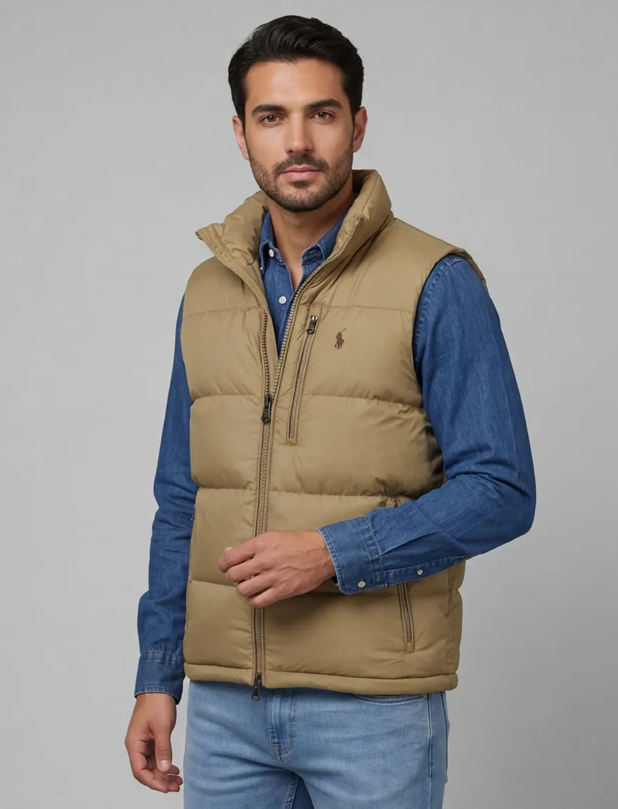 Polo Ralph Lauren bodywarmer waterafstotend effen camel