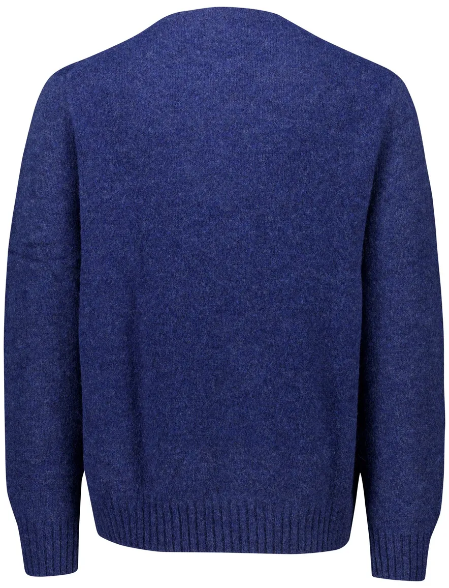 Polo Ralph Lauren Trui Donkerblauw gemeleerd wol met logo