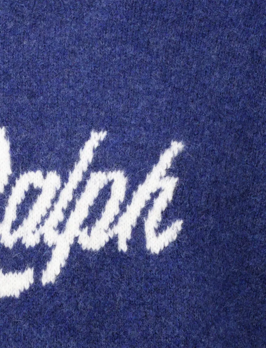 Polo Ralph Lauren Trui Donkerblauw gemeleerd wol met logo
