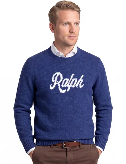 Polo Ralph Lauren Polo Ralph Lauren Trui Donkerblauw gemeleerd wol met logo