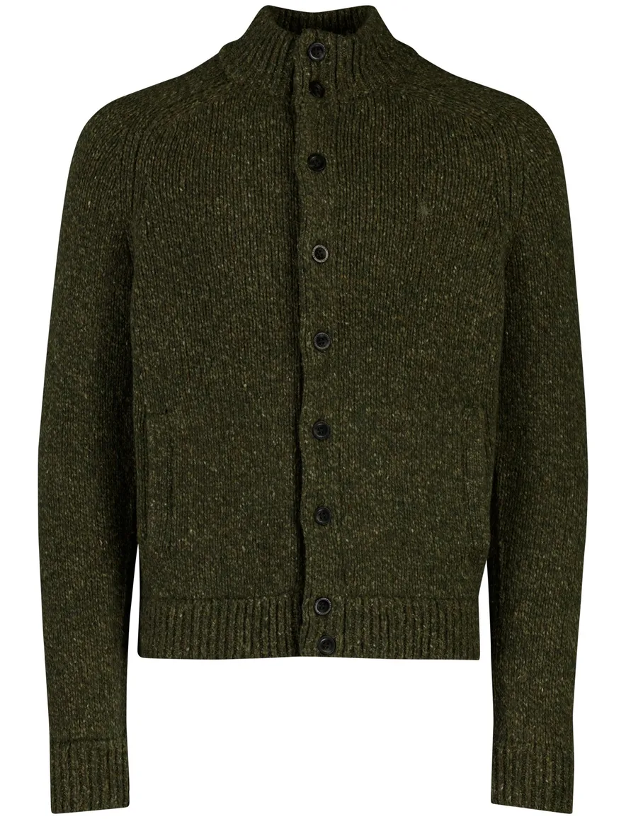 Polo Ralph Lauren Vest groen knopen gemeleerd wol