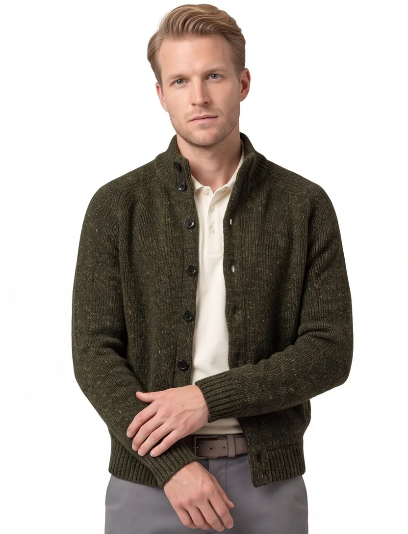 Vest Polo Ralph Lauren gemêleerd groen met knopen