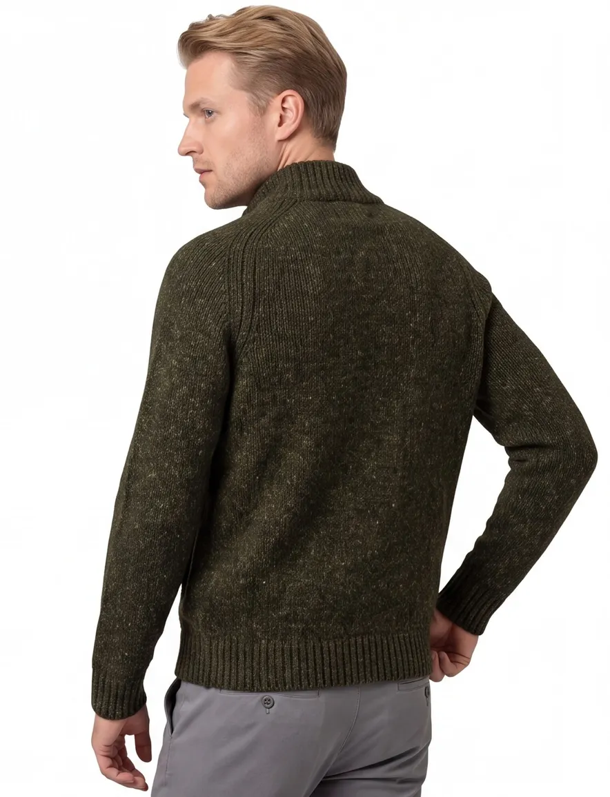 Polo Ralph Lauren Vest groen knopen gemeleerd wol