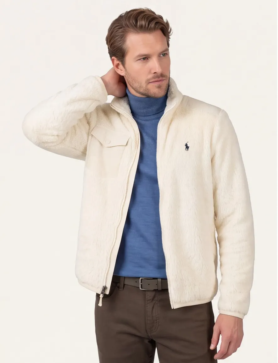Polo Ralph Lauren outdoor vest effen creme teddy
