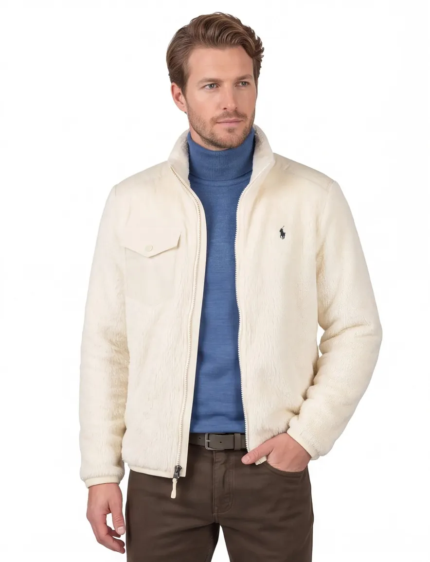 Polo Ralph Lauren outdoor vest effen creme teddy