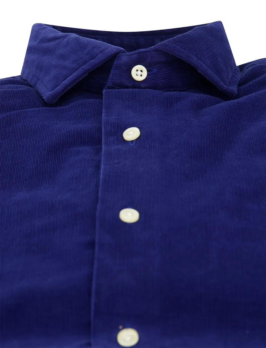 Polo Ralph Lauren overhemd donkerblauw rib