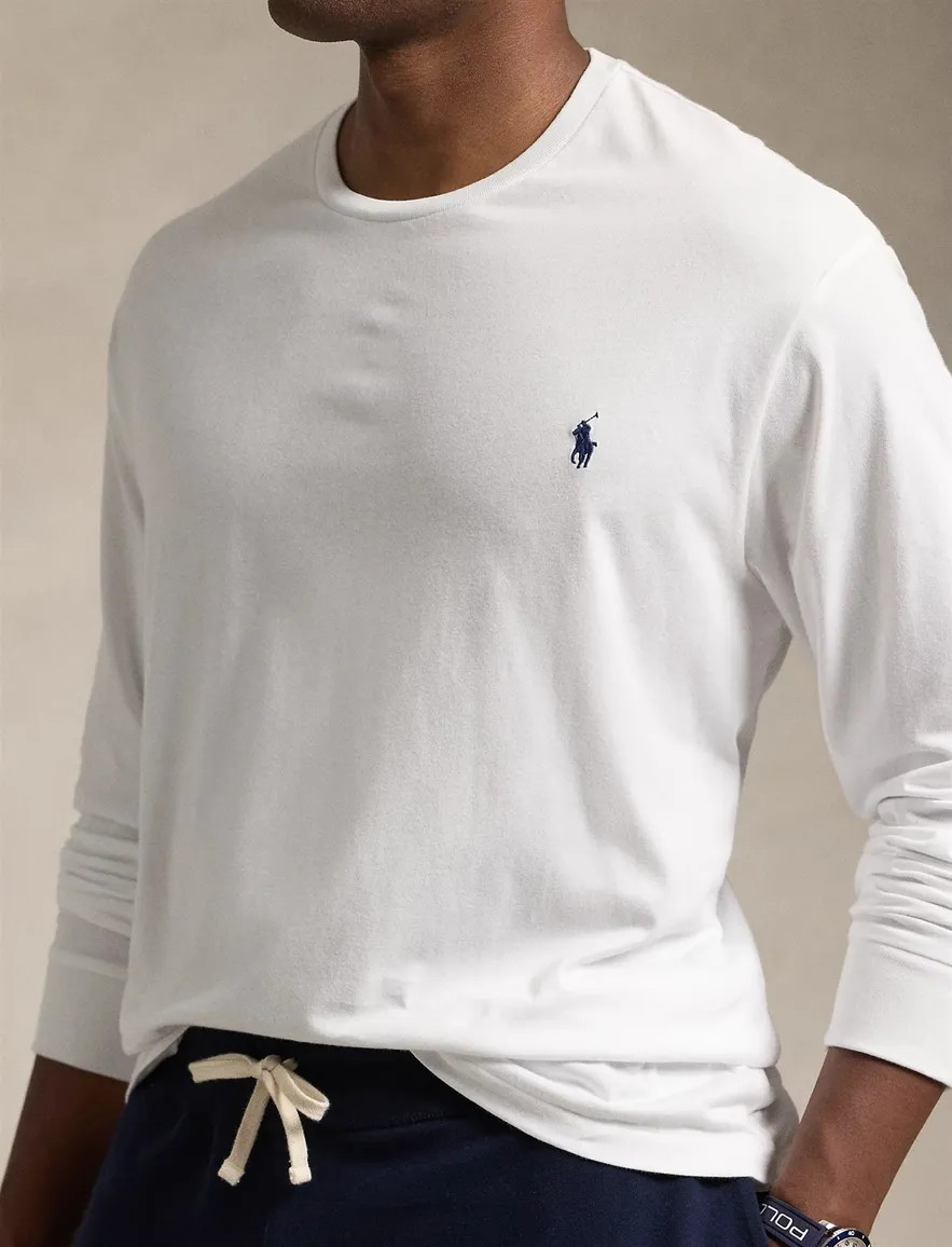 Polo Ralph Lauren longsleeve jersey wit Big & Tall