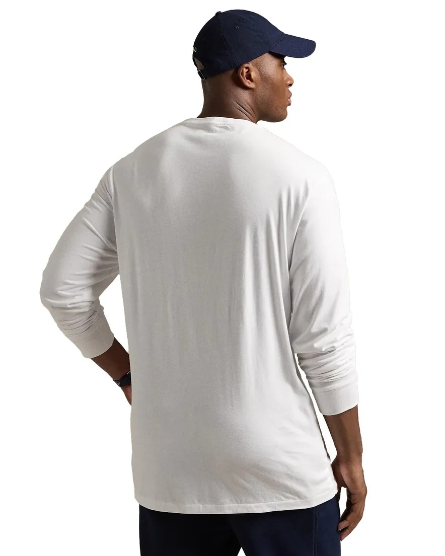 Polo Ralph Lauren longsleeve jersey wit Big & Tall