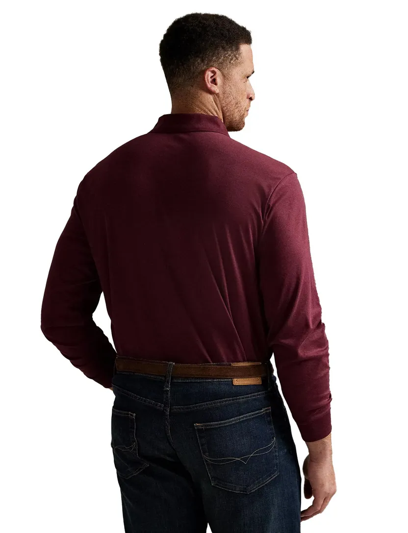Polo Ralph Lauren polo met lange mouwen Big & Tall bordeaux
