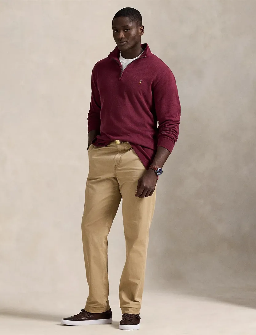 Polo Ralph Lauren big en tall bordeaux trui rib half zip