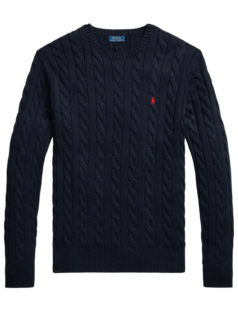 Polo Ralph Lauren kabeltrui donkerblauw Big & Tall