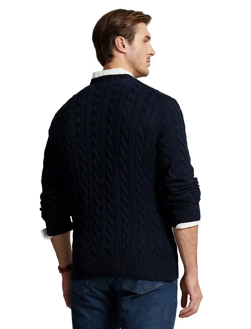 Polo Ralph Lauren kabeltrui donkerblauw Big & Tall