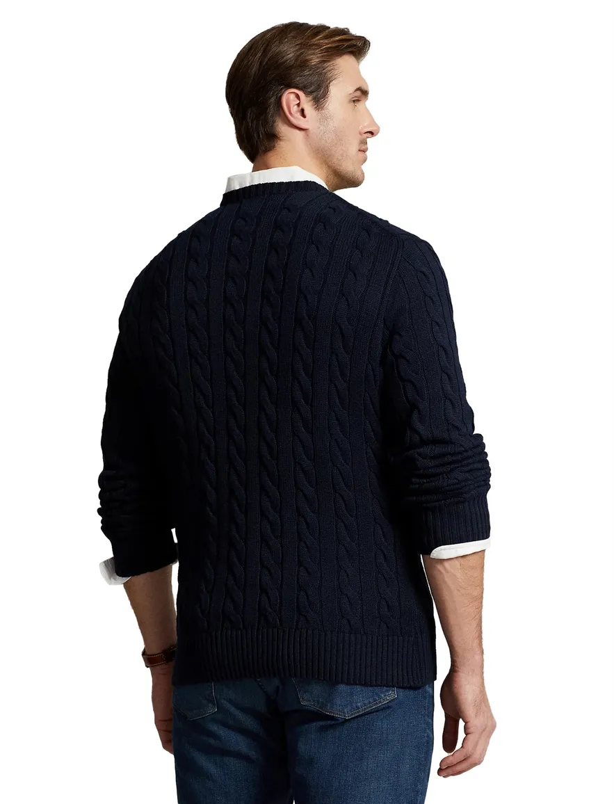 Polo Ralph Lauren kabeltrui donkerblauw Big & Tall