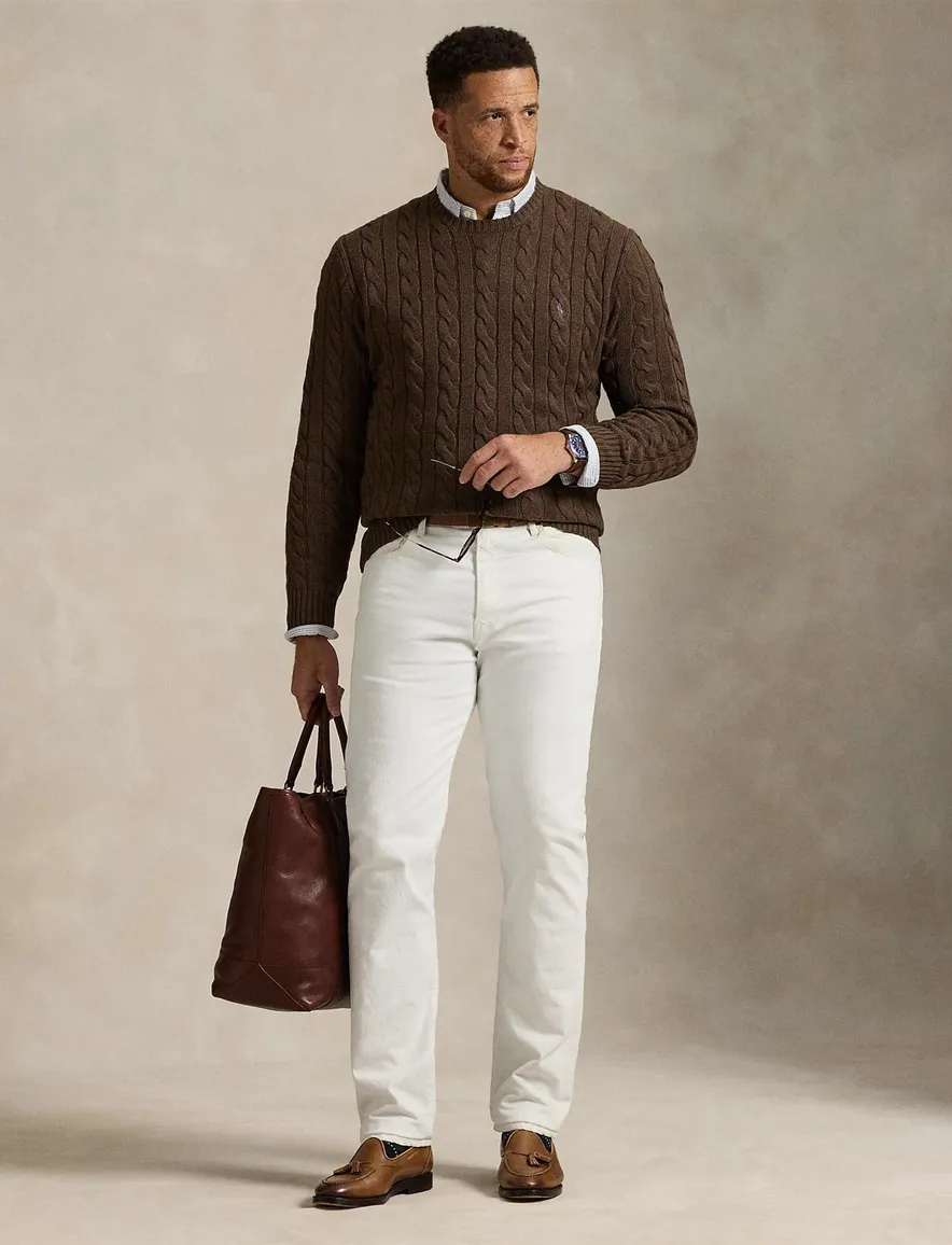 Polo Ralph Lauren big en tall kabeltrui bruin