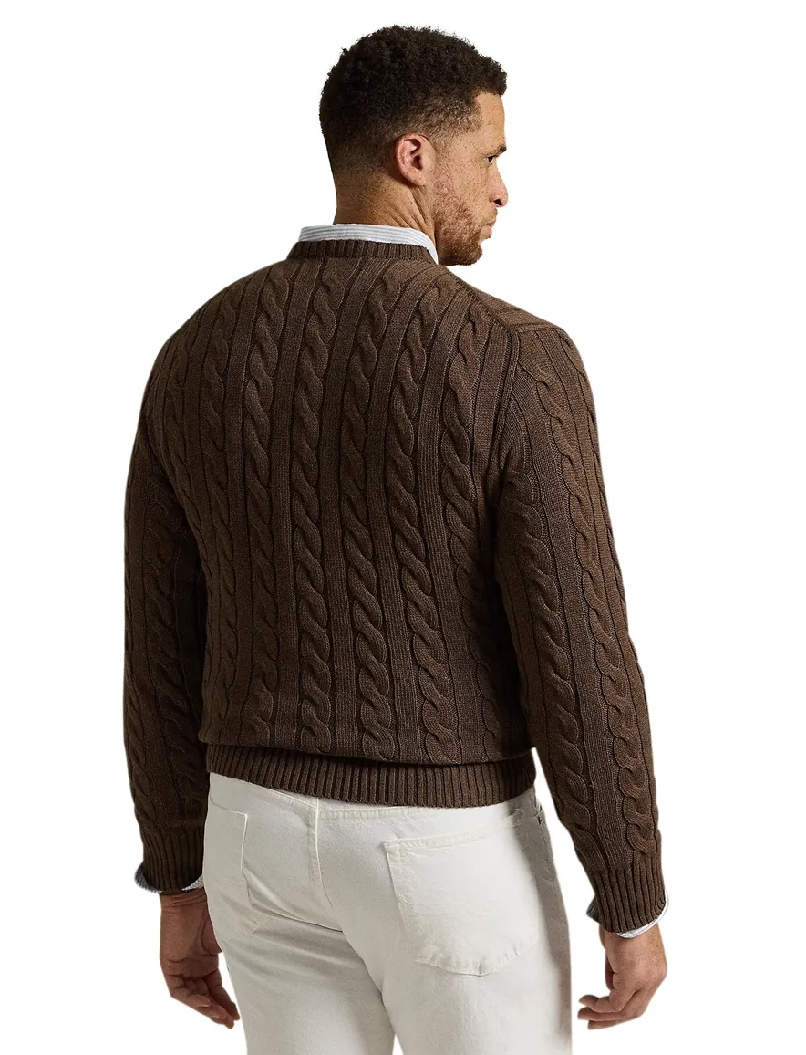 Polo Ralph Lauren big en tall kabeltrui bruin