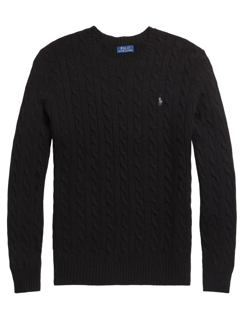 Polo Ralph Lauren kabeltrui kasjmier zwart big & tall