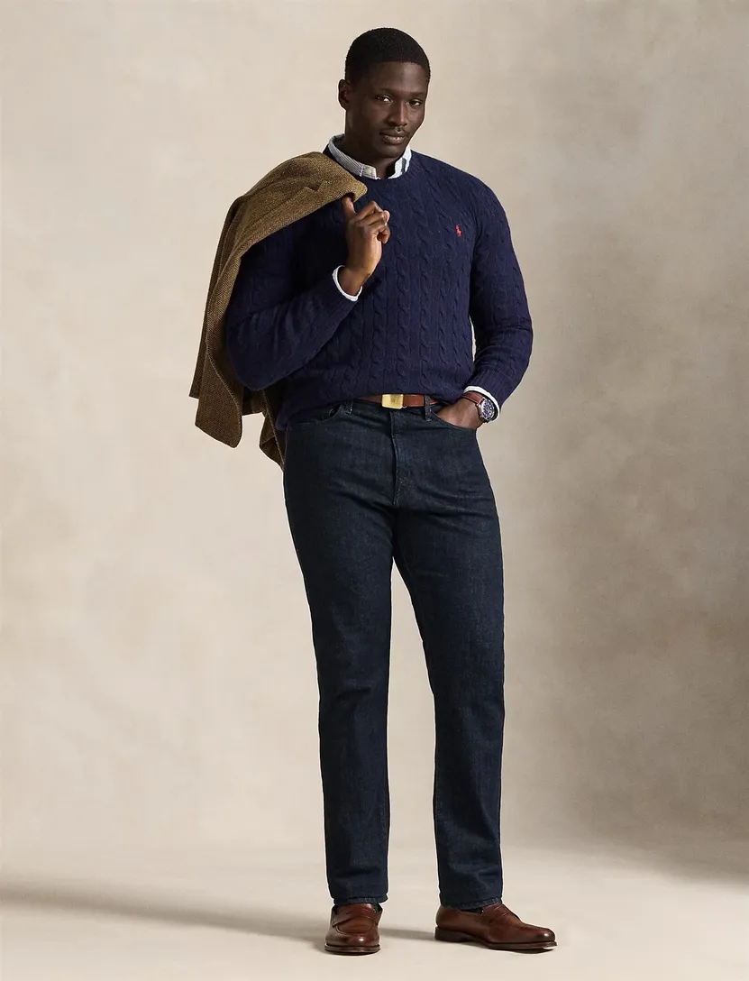 Polo Ralph Lauren kabeltrui kasjmier navy big & tall