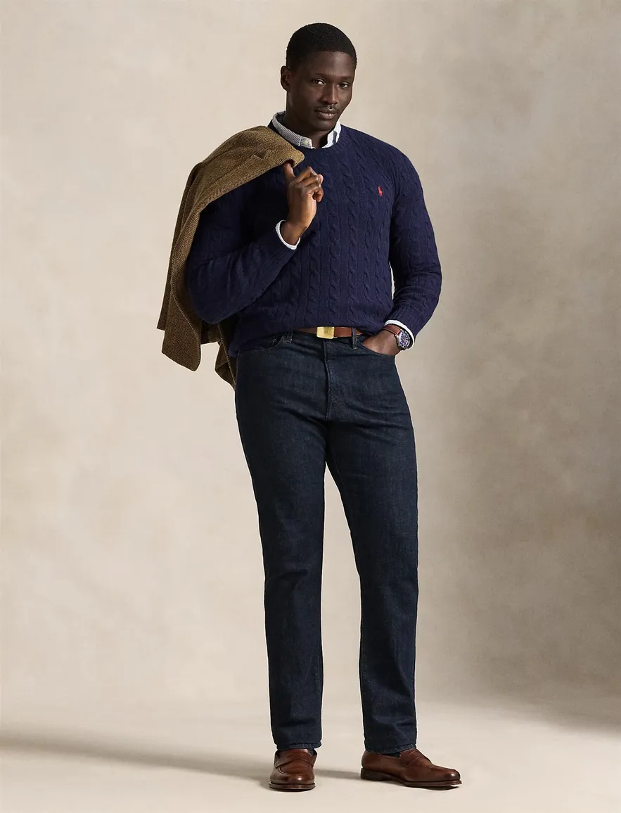 Polo Ralph Lauren kabeltrui kasjmier navy big & tall