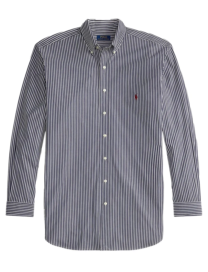 Polo Ralph Lauren big en tall overhemd gestreept donkerblauw