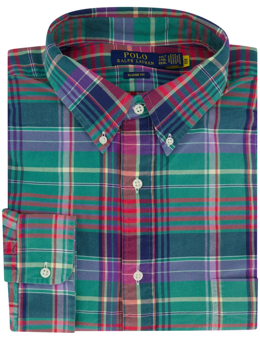 Polo Ralph Lauren overhemd groen rood geruit