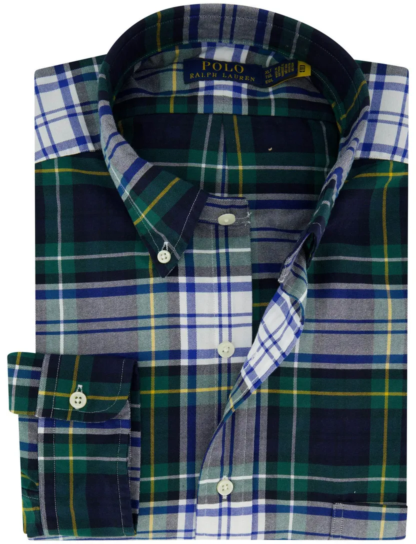 Overhemd Polo Ralph Lauren blauw groen ruitje