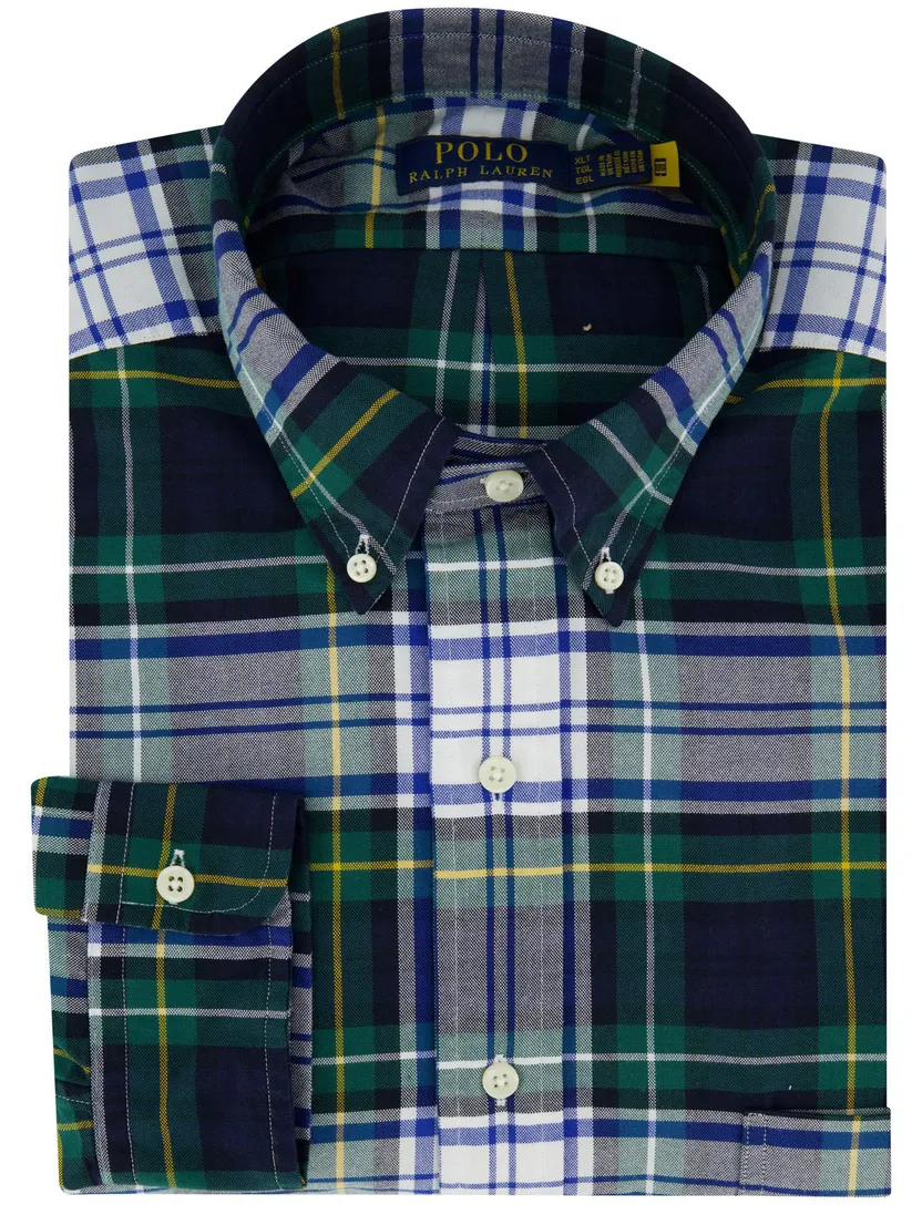 Overhemd Polo Ralph Lauren blauw groen ruitje