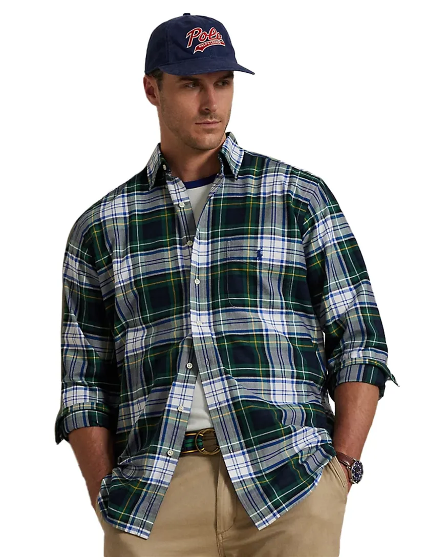 Overhemd Polo Ralph Lauren blauw groen ruitje