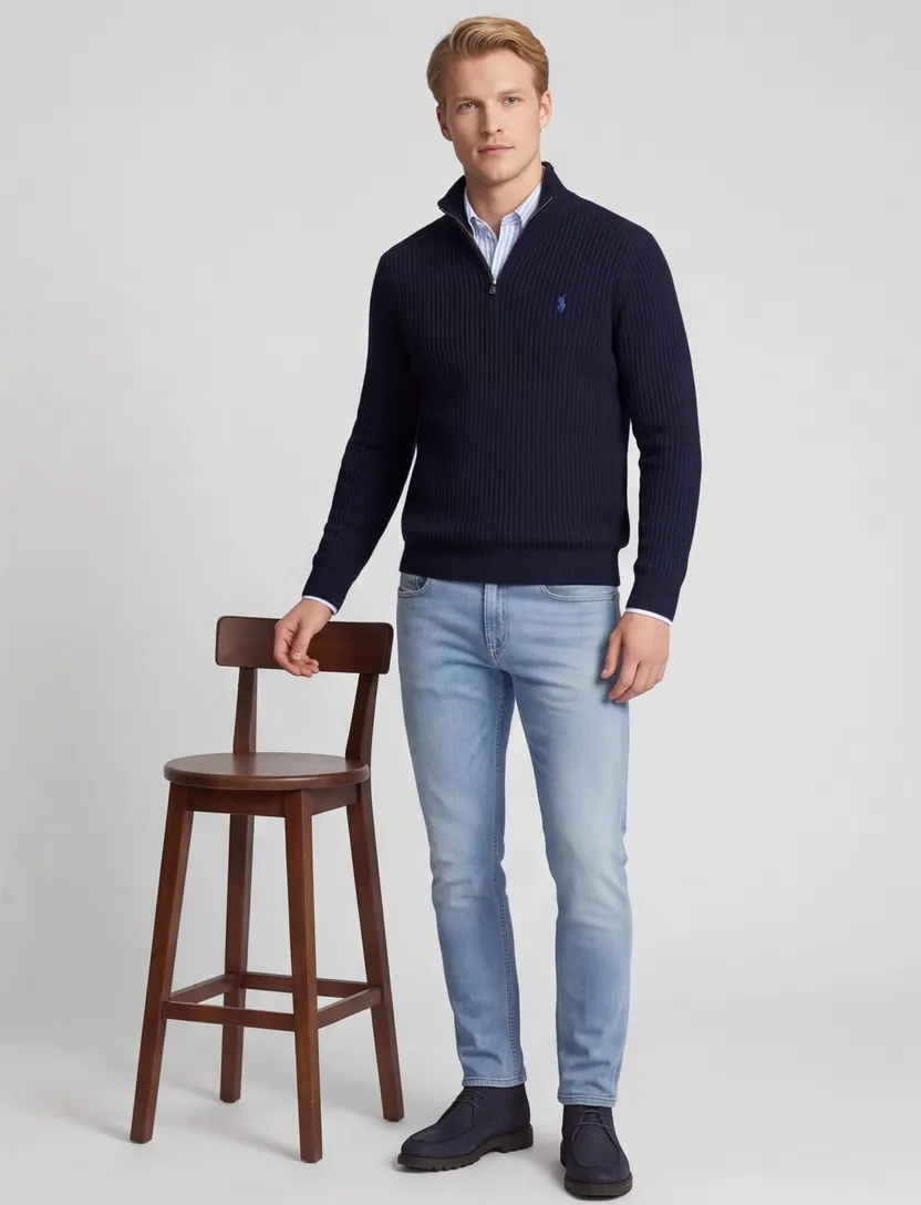 Big & Tall Polo Ralph Lauren trui half zip katoen