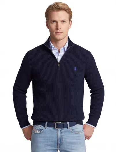 Polo Ralph Lauren Big & Tall Polo Ralph Lauren trui half zip katoen