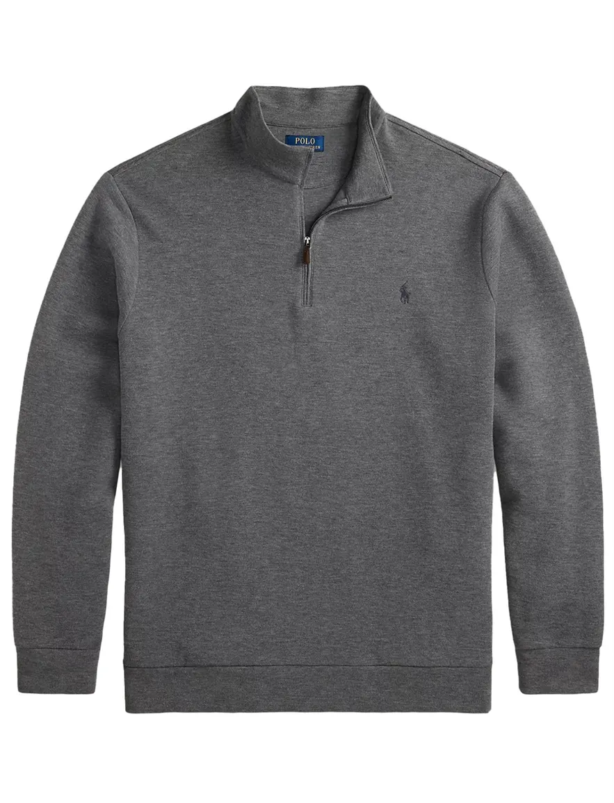 Polo Ralph Lauren knit mesh half zip trui grijs