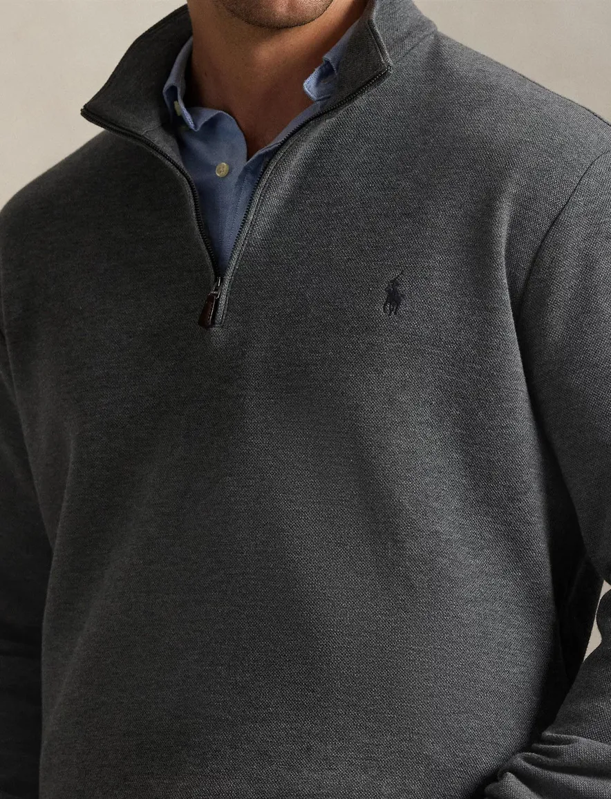 Polo Ralph Lauren big en tall half zip trui antraciet gebreid