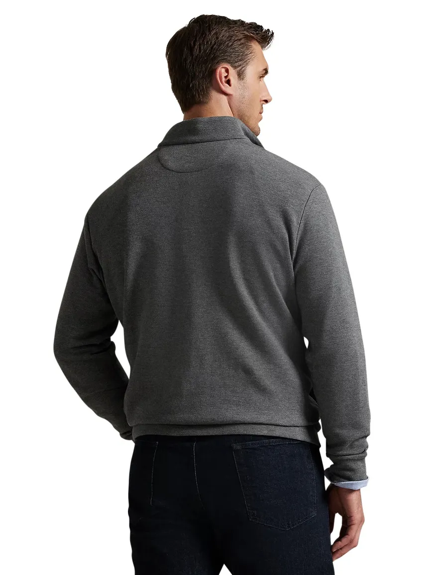 Polo Ralph Lauren knit mesh half zip trui grijs