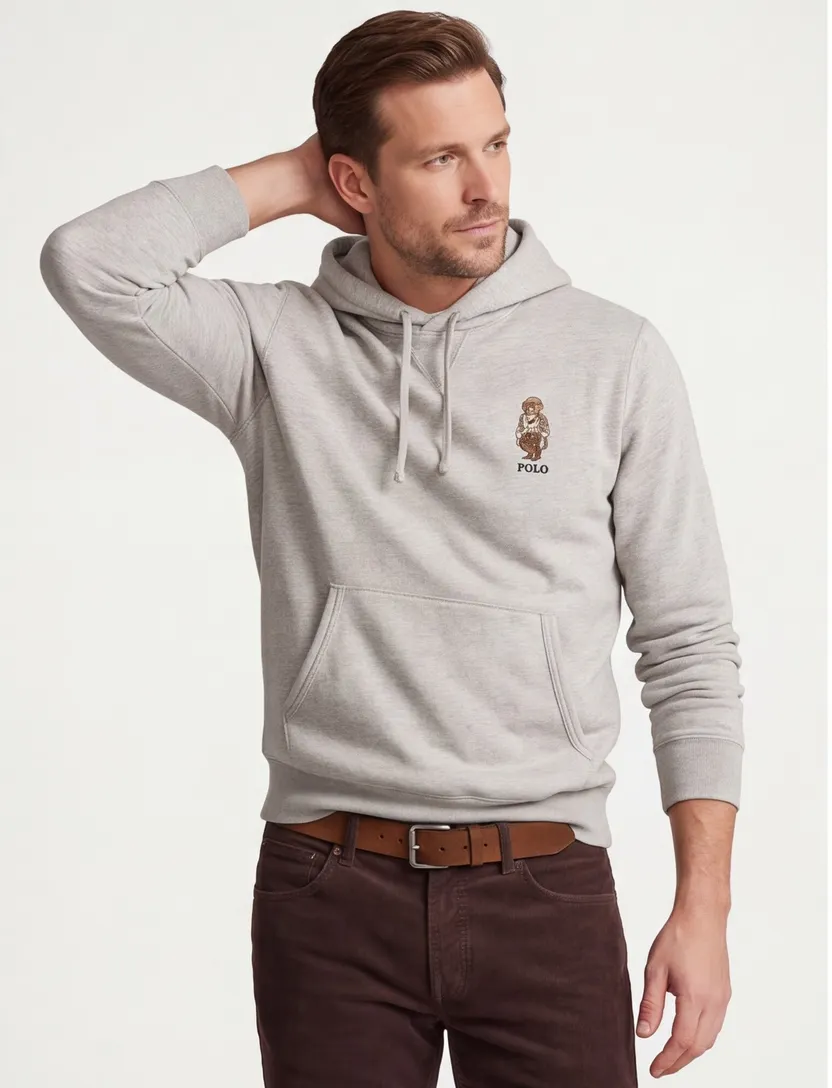 Katoenen hoodie Polo Ralph Lauren bear beige