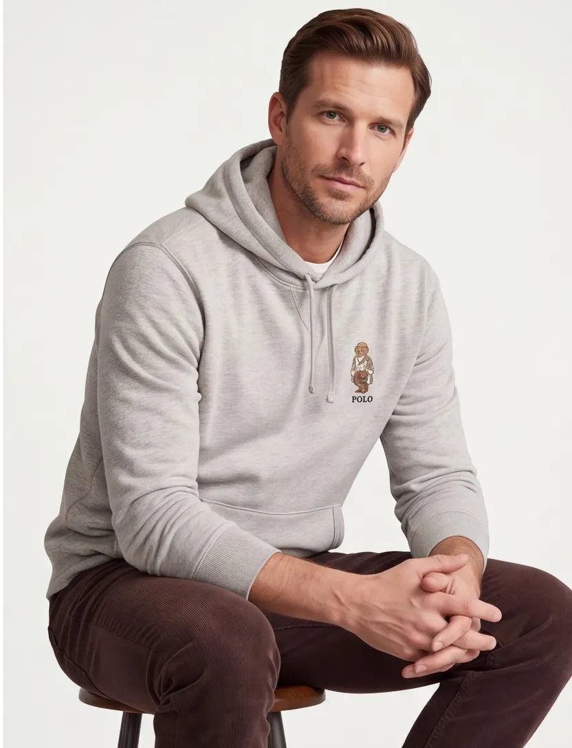 Katoenen hoodie Polo Ralph Lauren bear beige