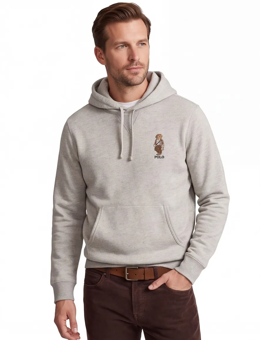 Hoodie Polo Ralph Lauren bear beige katoen