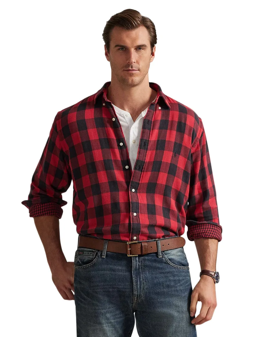 Polo Ralph Lauren big en tall overhemd geruit rood