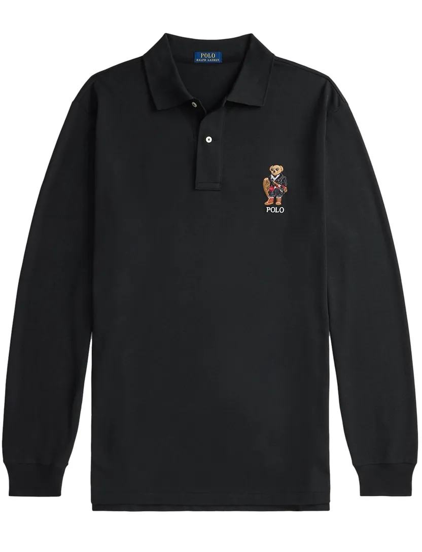 Polo Ralph Lauren big en tall poloshirt zwart effen katoen