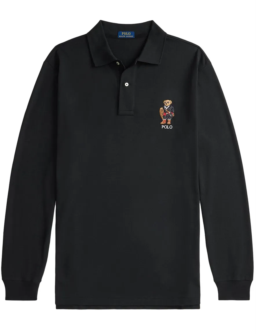 Polo Ralph Lauren polo lange mouw zwart beer