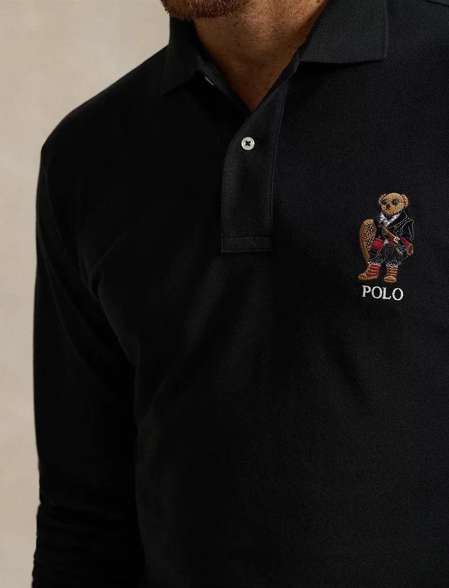 Polo Ralph Lauren big en tall poloshirt effen zwart katoen
