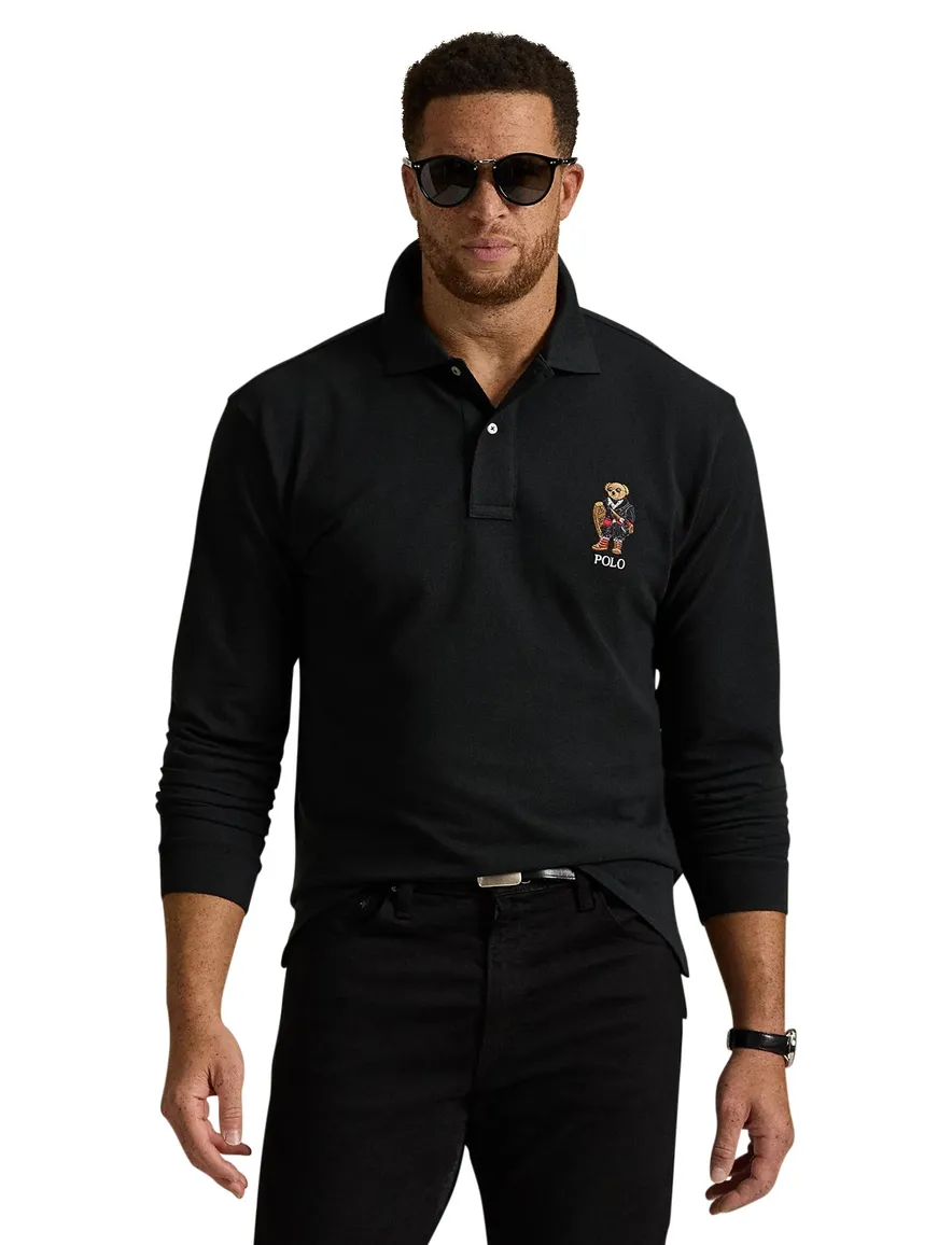 Polo Ralph Lauren polo lange mouw zwart beer