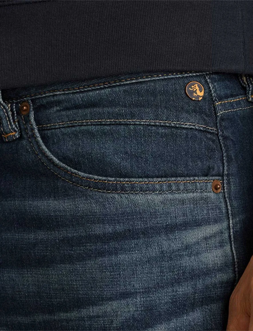 Cast Iron Valver jeans donkerblauw wijde fit