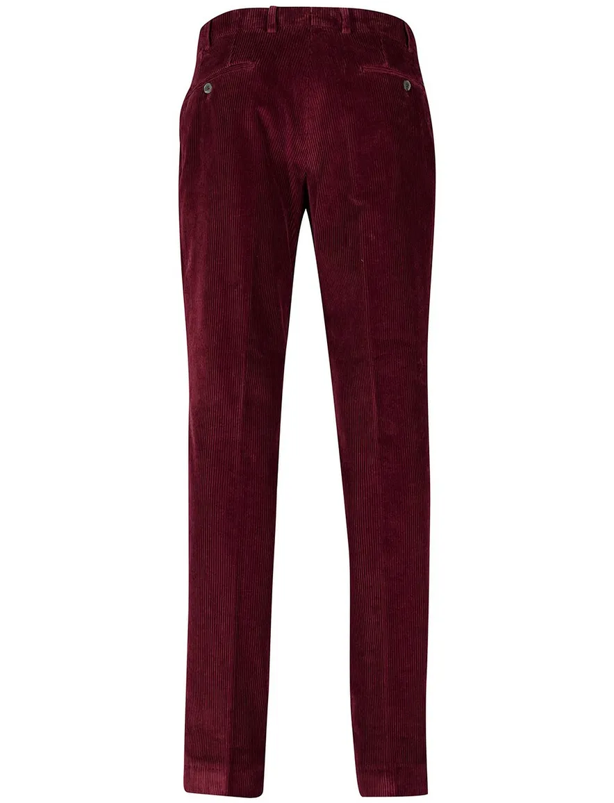 Hiltl Pantalon katoen bordeaux corduroy rib