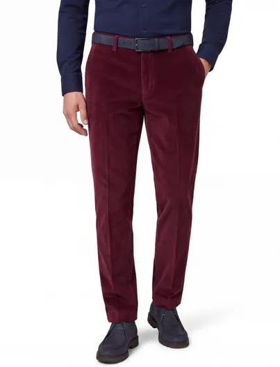 Hiltl Hiltl Pantalon katoen bordeaux corduroy rib