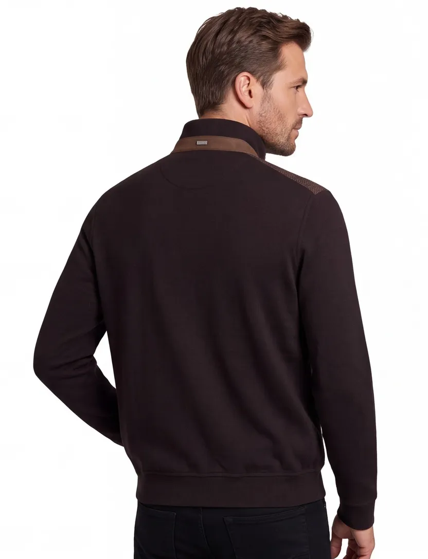 Outdoor vest Bugatti bruin effen wijde fit