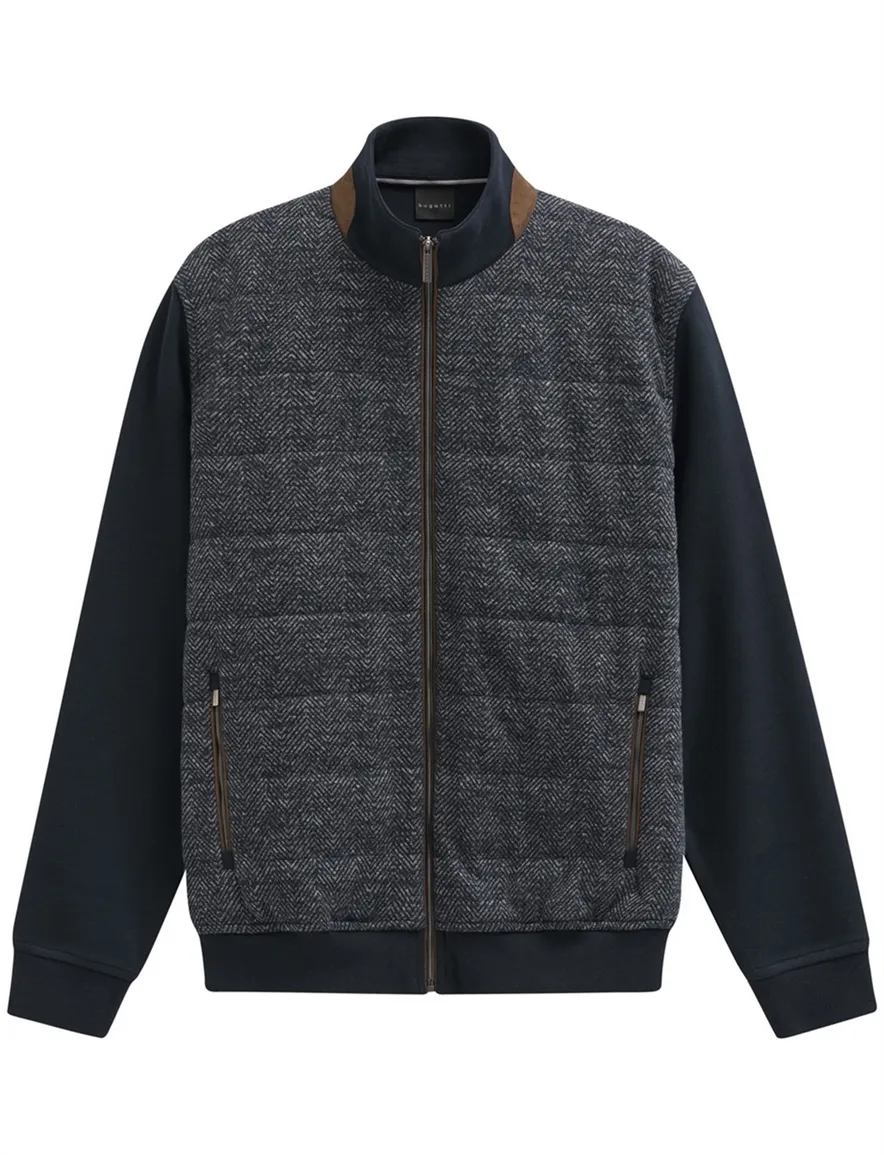 Bugatti jas blauw effen katoen