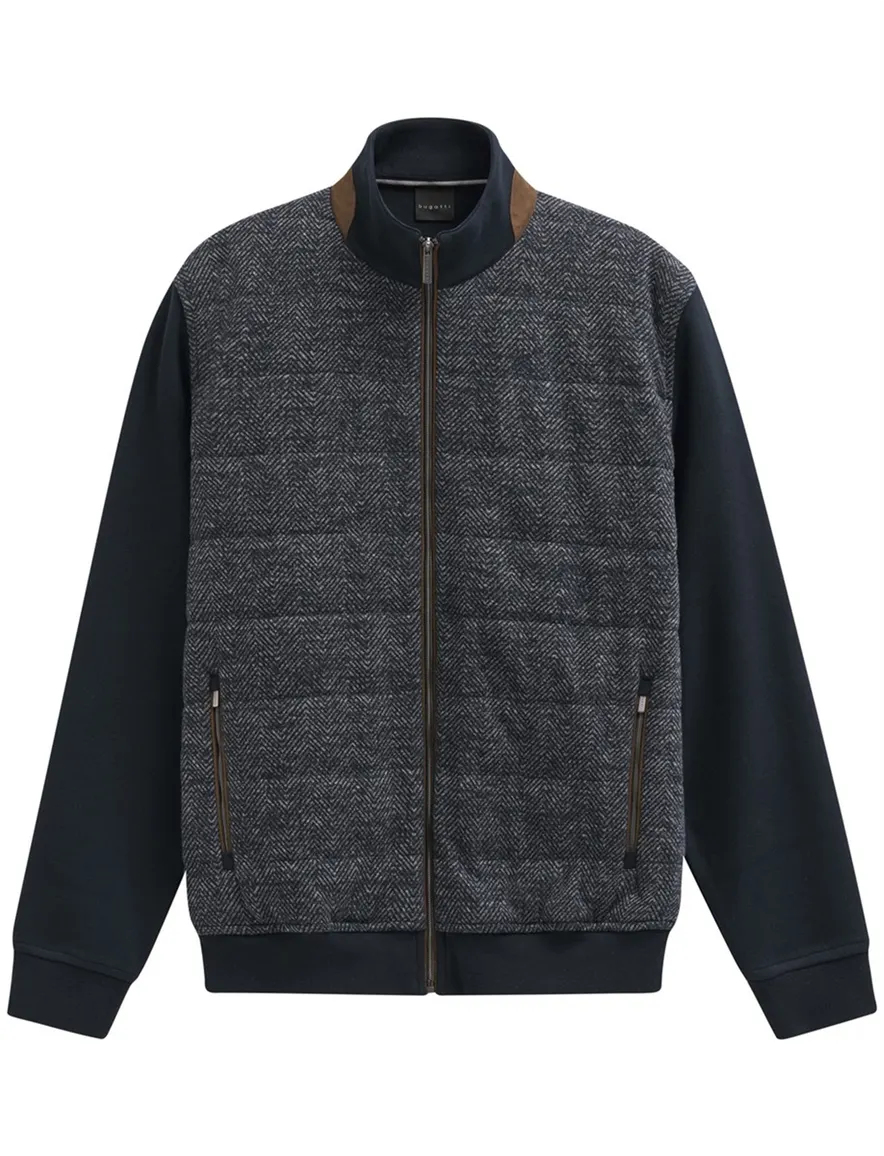 Bugatti jas donkerblauw effen katoen