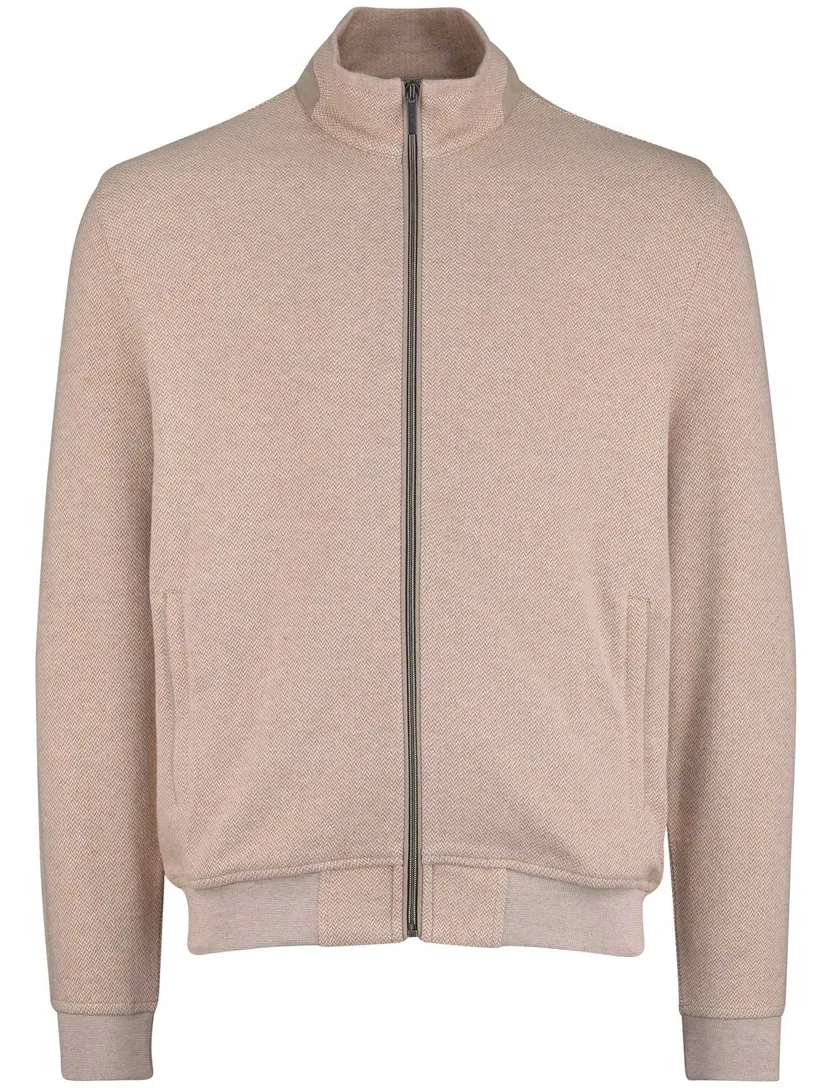 Katoenen vest beige effen wijde fit Bugatti