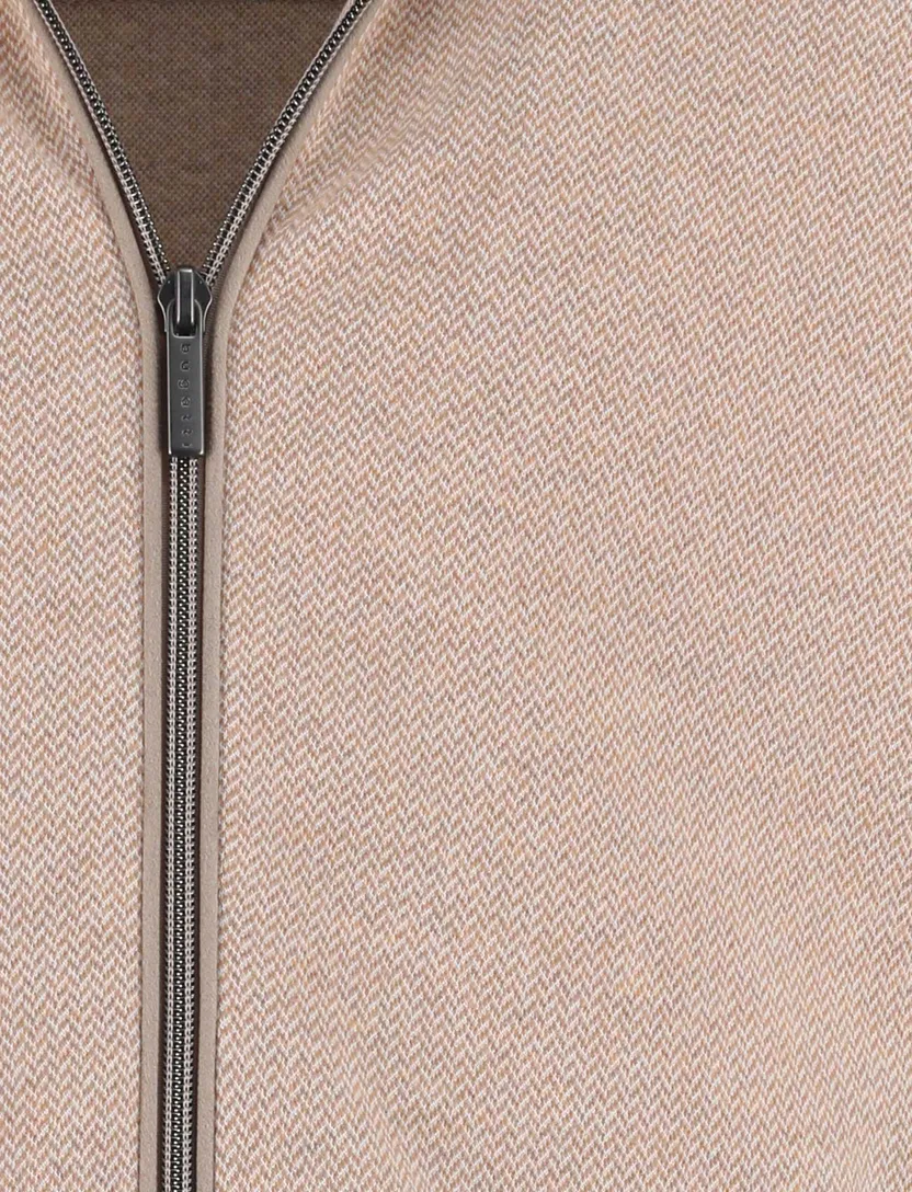 Katoenen vest beige effen wijde fit Bugatti